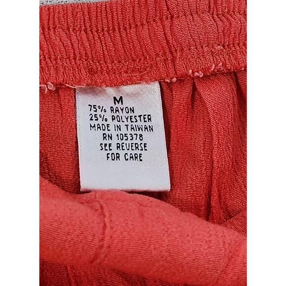 Draper's & Damon's Orange Crinkle Material Pull On Pants M Lightweight Flowy - Picture 5 of 6